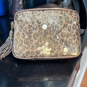 Vintage Reign bronze leopard haircalf bag